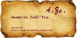 Anderle Zsófia névjegykártya